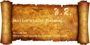 Wallerstein Razmus névjegykártya